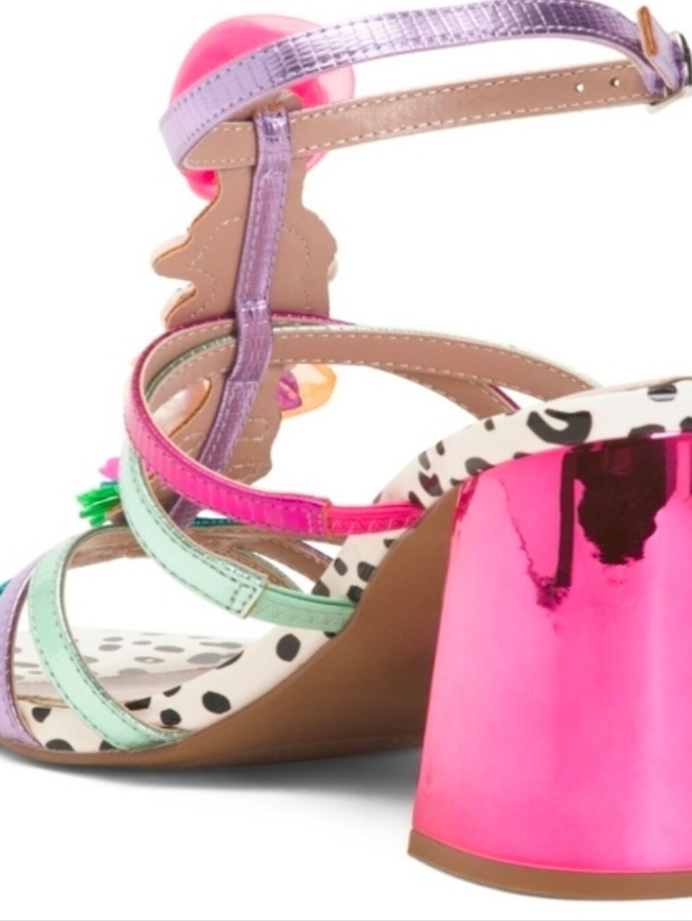 👉✨️Betsey Johnson Pink Multi AZALLIA Embellished Heels Size 8.5 - Picture 3 of 4